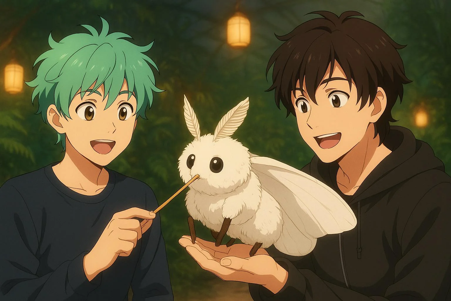 Two goofy boys making a new friend picture 1 of 1