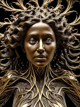 Mysterious Calm Beneath Bronze Leaves'