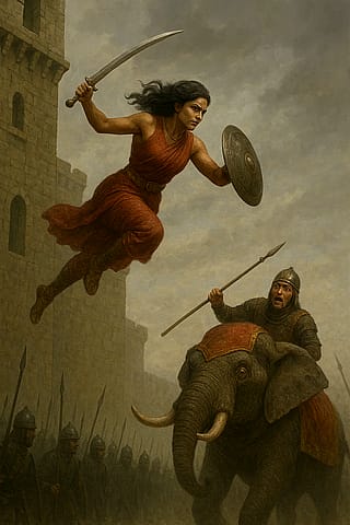 A warrior charging towards the enemies!'