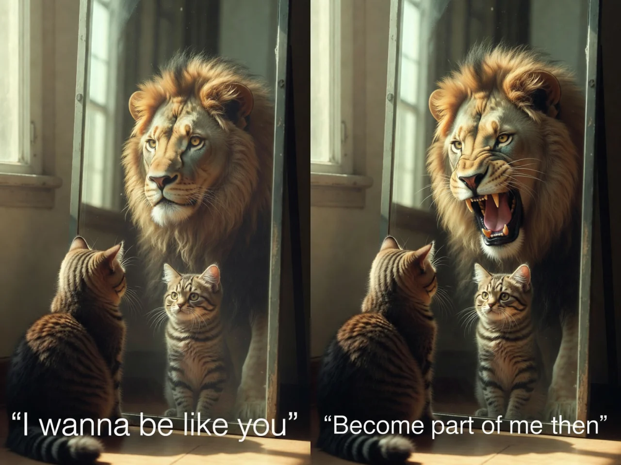 A Mirror Hunger 🐱🪞🦁 picture 1 of 1