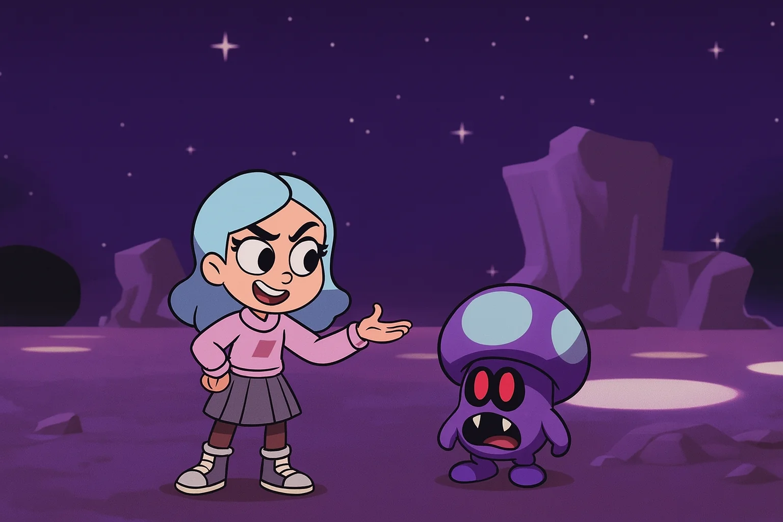 Andrea Davenport encounter The Shroob origin Purple Mushroom race Alien like Toad from Mario and Luigi: Partners In Time crossover The Ghost and Molly Mcgee picture 1 of 1