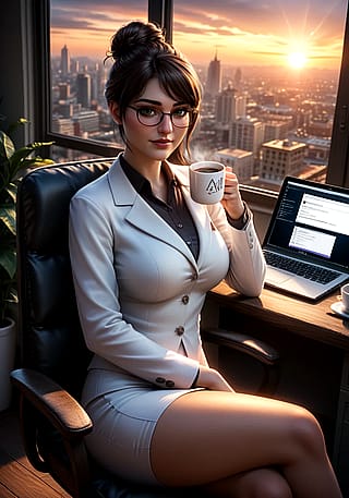 Early morning at the office'