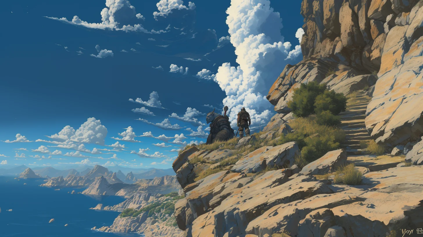 Adventurers resting in sight of the sea picture 1 of 1