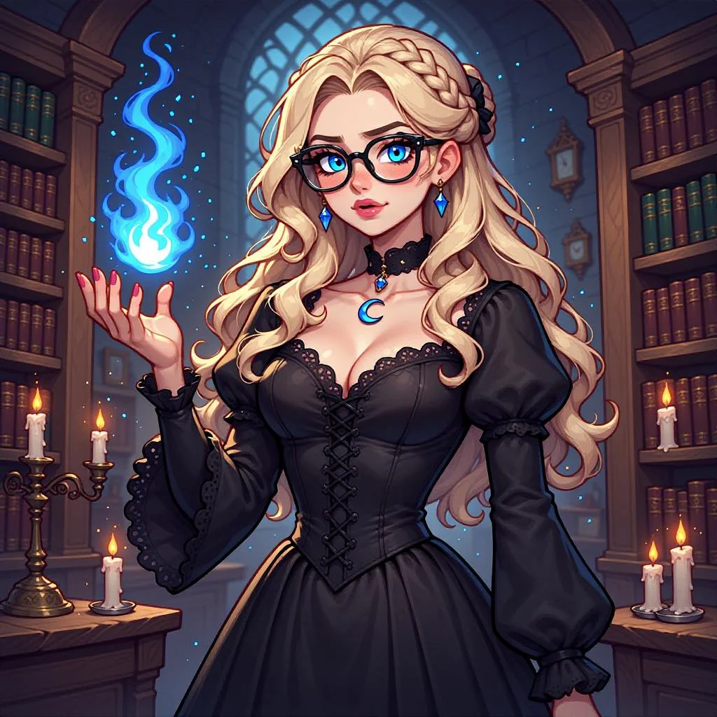 She controls the flame… and the whole library stares back 🔥📚✨ picture 1 of 1