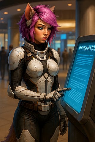 What do you think this alien (Cfa'at species) is reading here?'