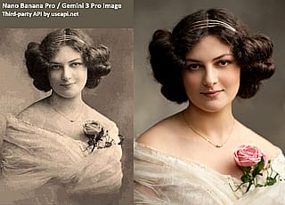 Old photo restoration • Nano Banana Pro / Gemini 3 Pro Image • Third-party API by useapi.net'