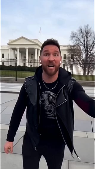 Messi was caught outside the White House 💀'
