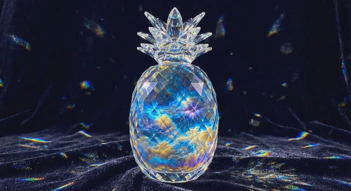 A pineapple, glassy and stormy. picture 1 of 1