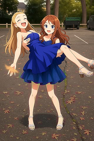 My daughter picking up her friend'