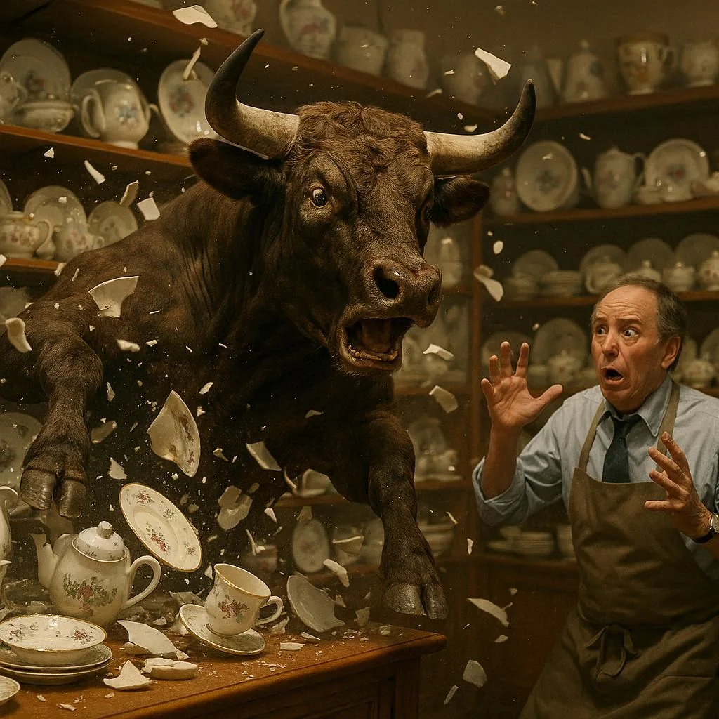 While some bulls do indeed go crazy in a fine china shop... picture 2 of 6