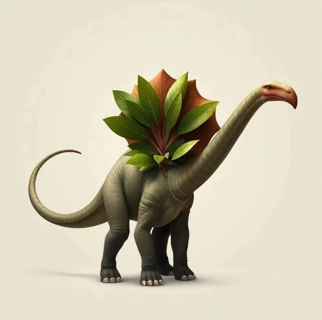 Dinosaur with a plant growing out of it picture 1 of 1
