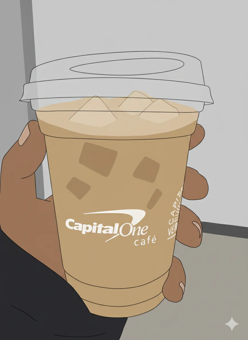 Ice coffee ☕🧊 from capital one cafe 😎💙🔥💯 picture 1 of 1