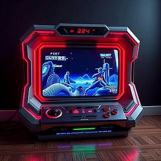 Futuristic video game console'