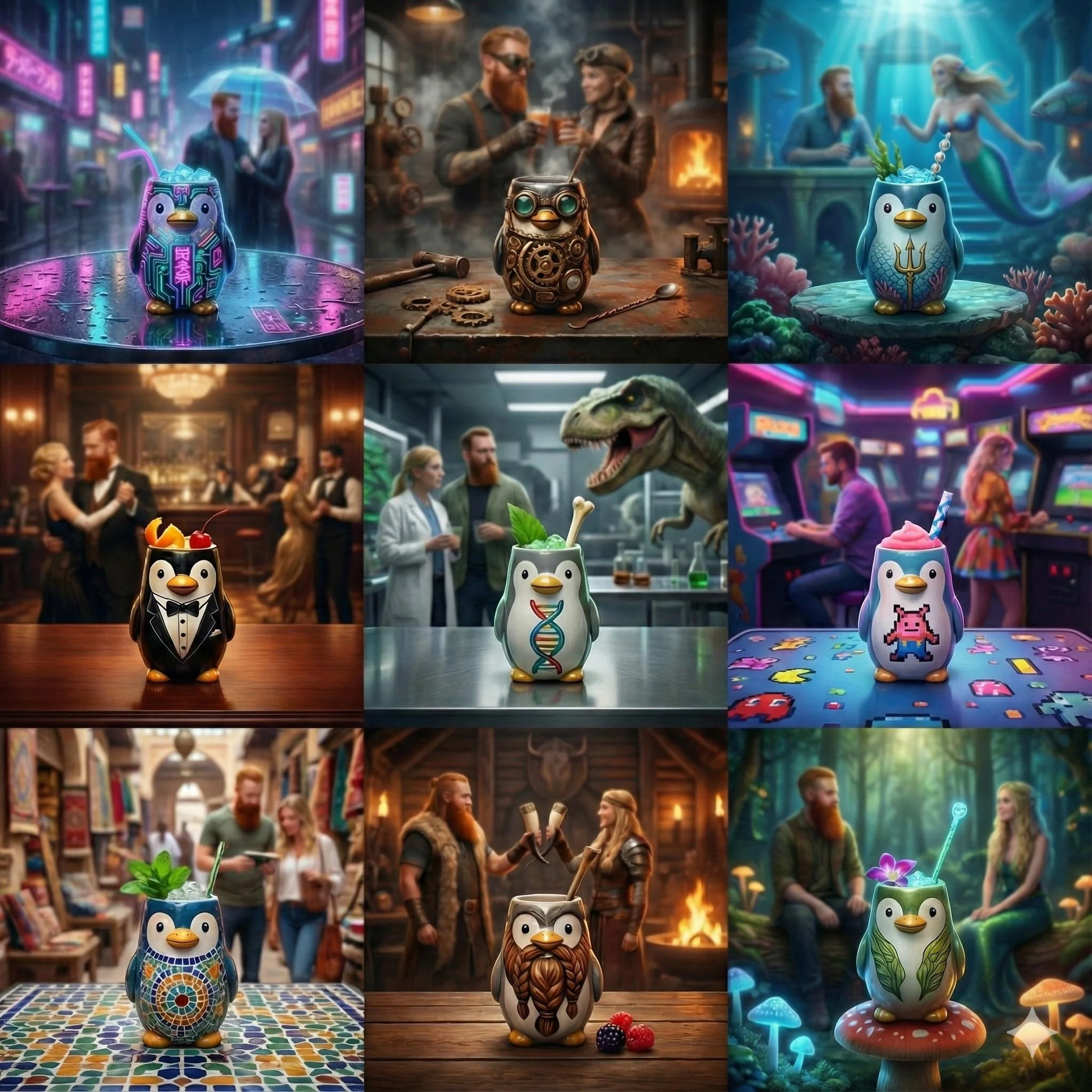 Bought my wife a penguin shot glass souvenir. Printing this and hanging it in our bar. picture 1 of 1