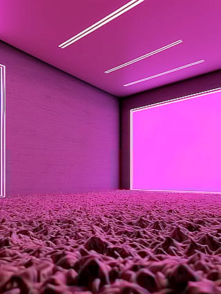 Neon Grid Dances Under Velvet Glass'