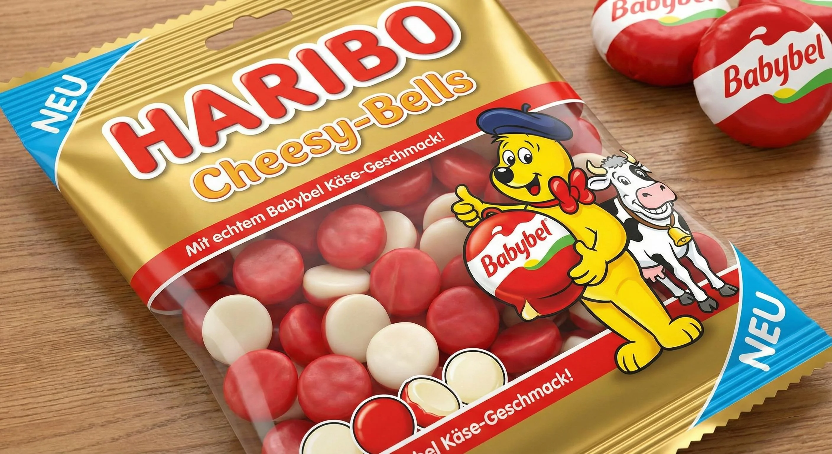 Imagine if they really existed. Would you give it a try? 🍬🧀 (Haribo with Babybel taste: Haribo Cheesy-Bells) picture 1 of 1