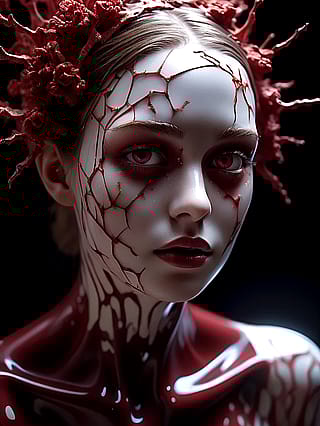 Crimson Bloom Amid Midnight Silence'