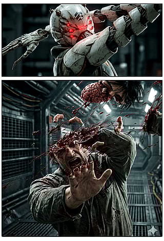 Realistic recreation of a Manga drawing'