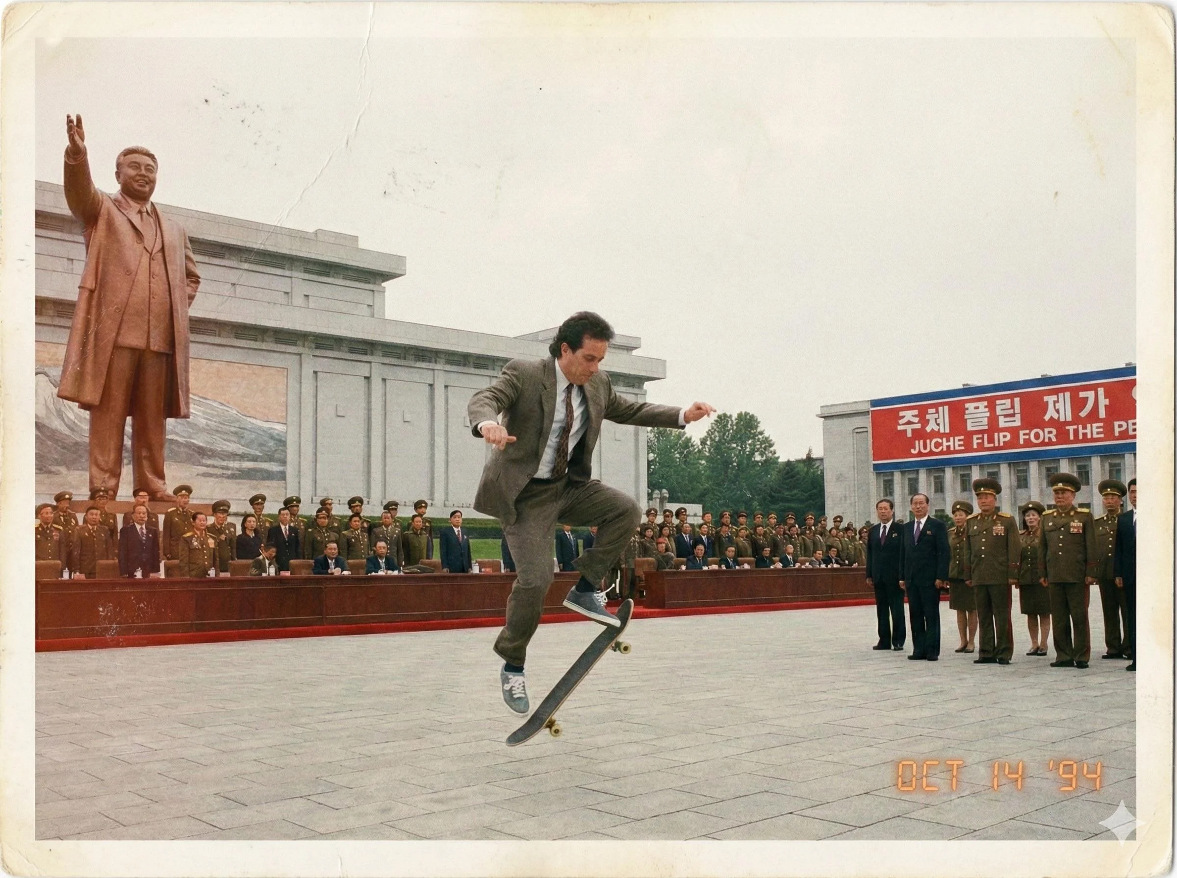 Remember when Jerry Seinfeld visited North Korea for a skate demo? Crazy. picture 1 of 1
