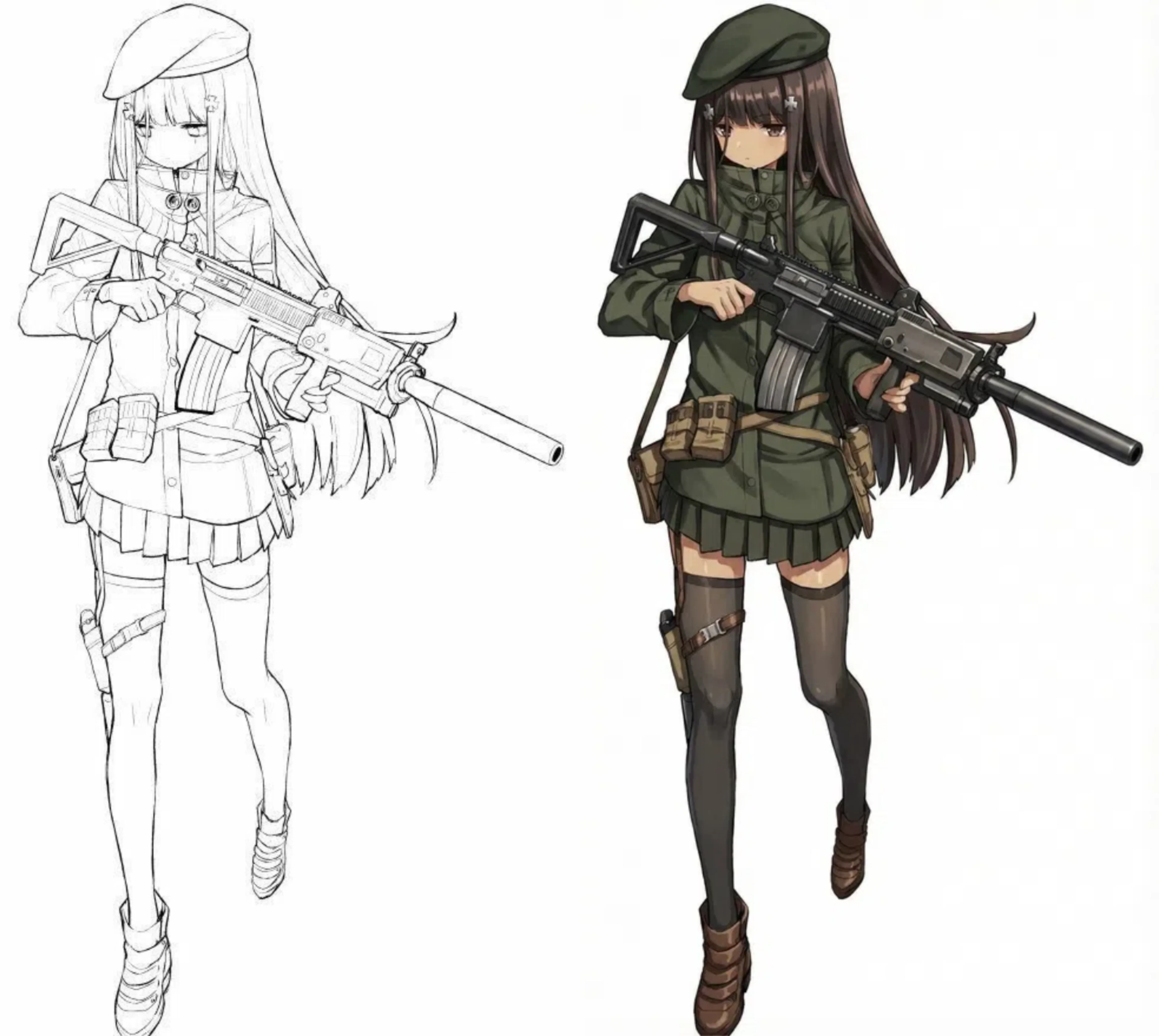 trying to learn digital coloring. tested coloring on a complex anime lineart picture 1 of 1