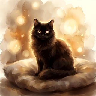 A dreamy little black cat with the softest expression 🖤✨'