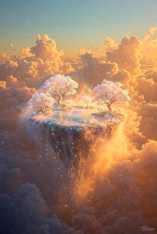 A paradise floats in the sky'