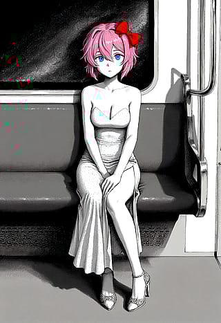 On her way to a party'