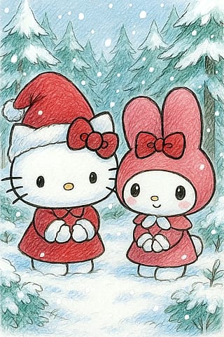 Hello Kitty and My Melody winter'