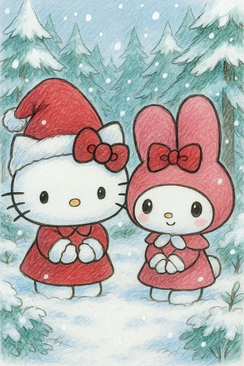 Hello Kitty and My Melody winter picture 1 of 1