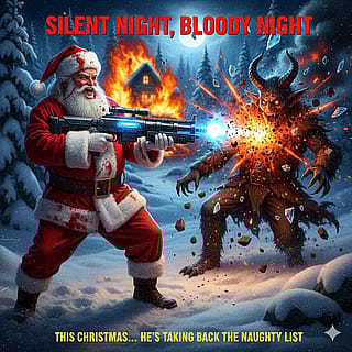 Santa Claus taking down Krampus'