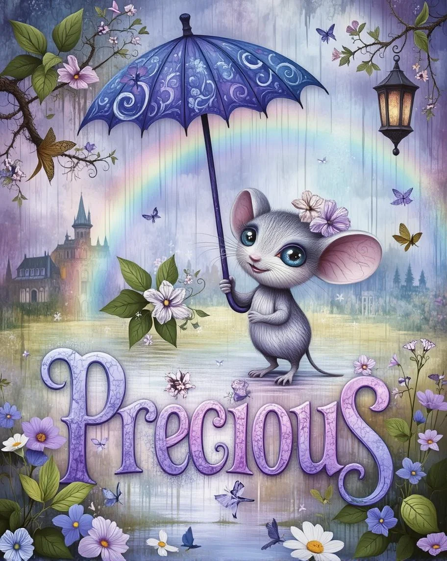 Precious Mouse In The Rain - StarryAI picture 1 of 1