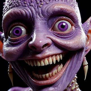 Purple Whimsy Smiles Wildly'