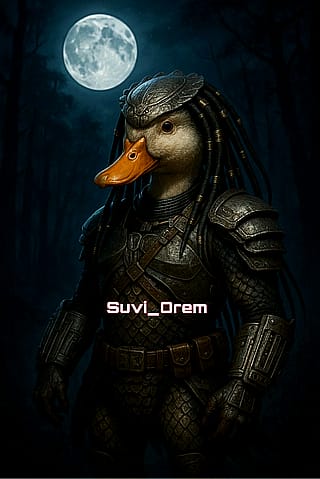 Duck in Yautja Suit'