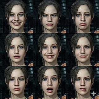 Claire Redfield showing emotions'