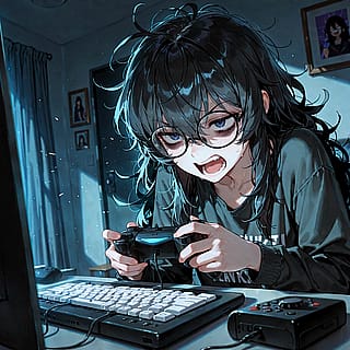 Angry gamer girl'