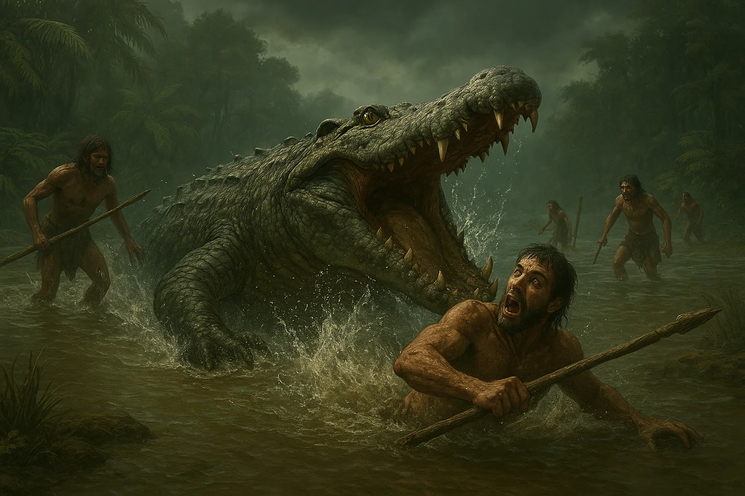 Crocodylus Anthropophagus vs Prehistoric Humans picture 1 of 1