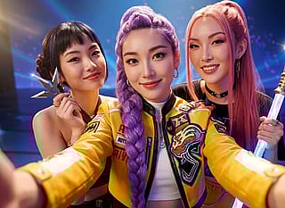 Kpop demon hunters live action selfie'