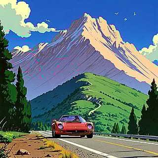 Ferrari down the hill'
