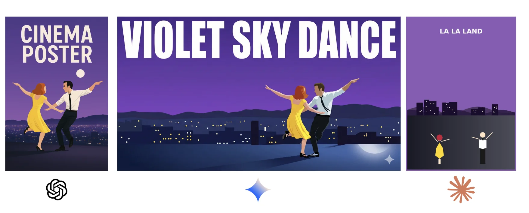 I gave the same La La Land poster prompt to 3 AI models... picture 1 of 1