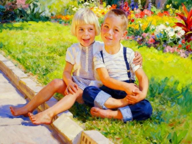 I'm Not Sure this belongs here after seeing the content. Point me in the right direction, I love this innocent, painterly, barefoot image generated from an old photo. picture 1 of 1