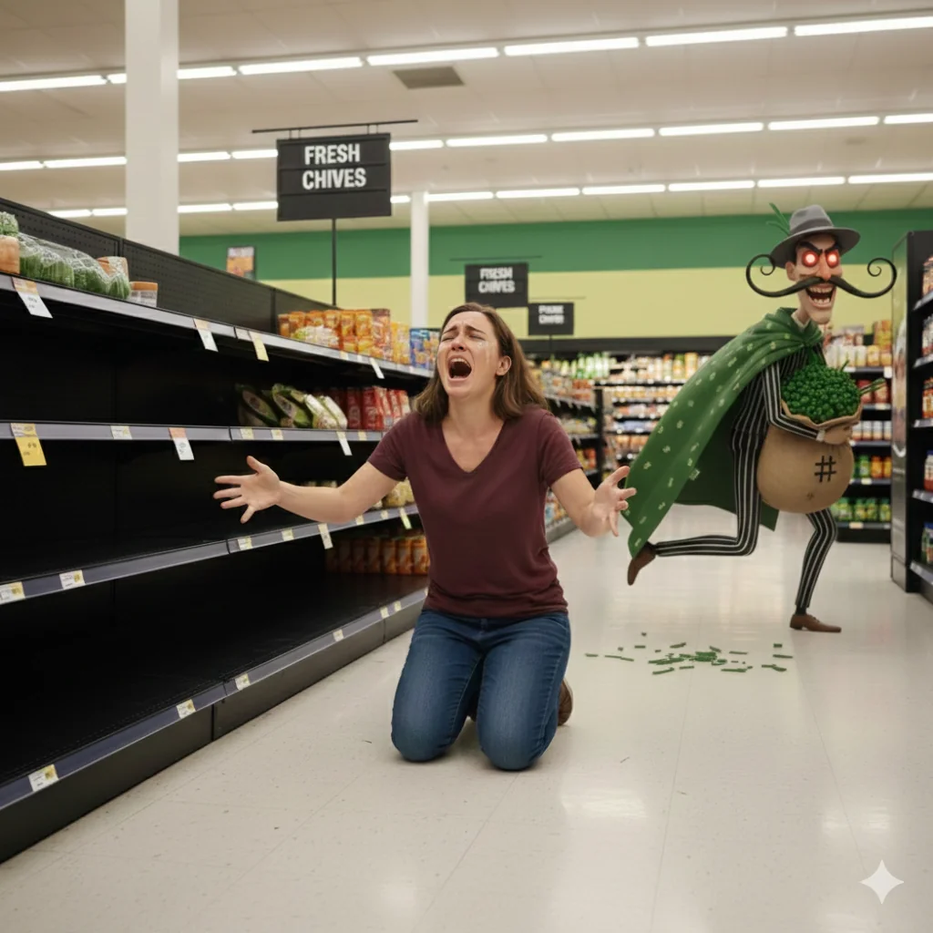 Generating an AI picture of chopped chives every day until this subreddit says they're perfect day 7. Sadly, that dastardly villain and chive thief, the Chive Turkey, has stolen all the worlds chives, and with no chives left to chop, this experiment has reached its end picture 1 of 1