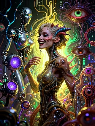 Neon Whisper Among Rusted Dreams'