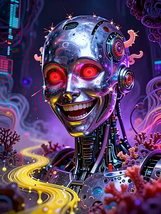 Silver Laughter In Neon Dreams'