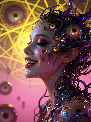 Starlit Bloom Through Fractured Light'