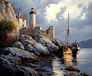 Lighthouse on the Rocks'