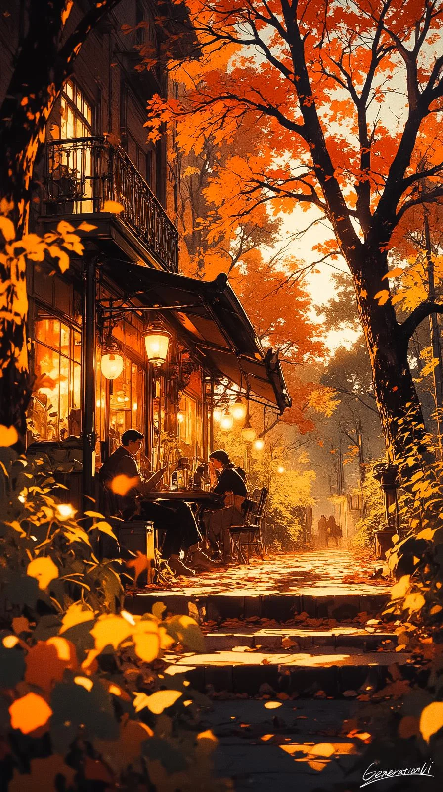 A Leafy Path and a Talking Terrace / Phone Wallpaper Archives picture 1 of 1