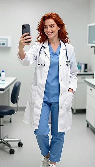 Cute doctor selfie'