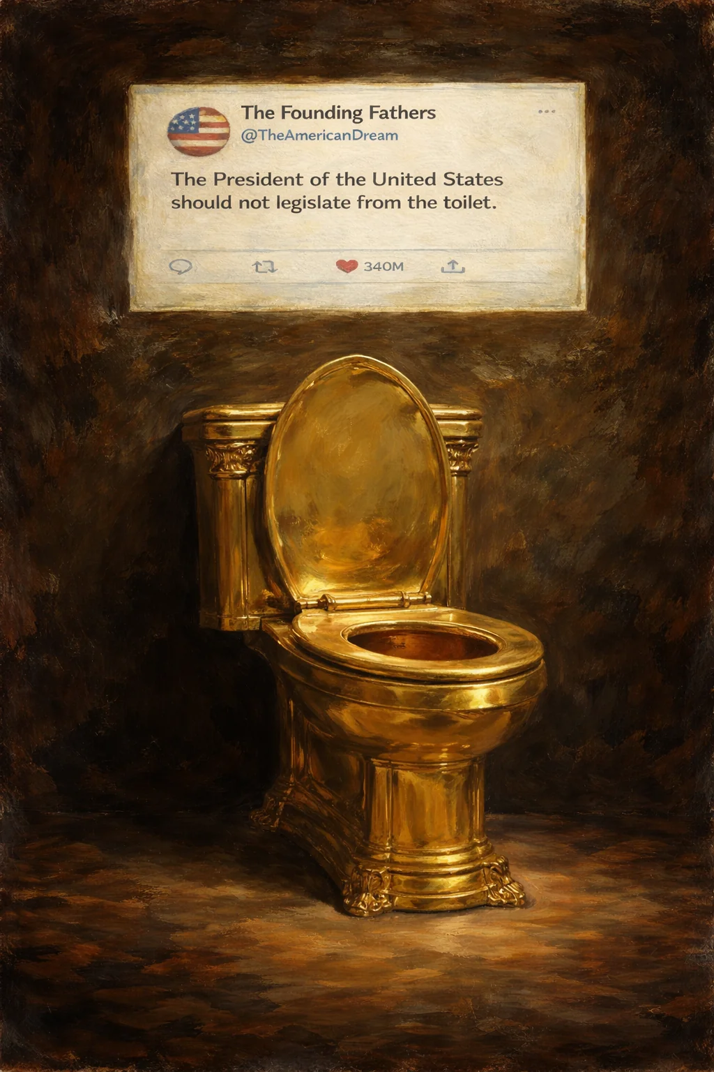 This painting should be hung in the presidential bathroom, hopefully in the near future picture 1 of 1