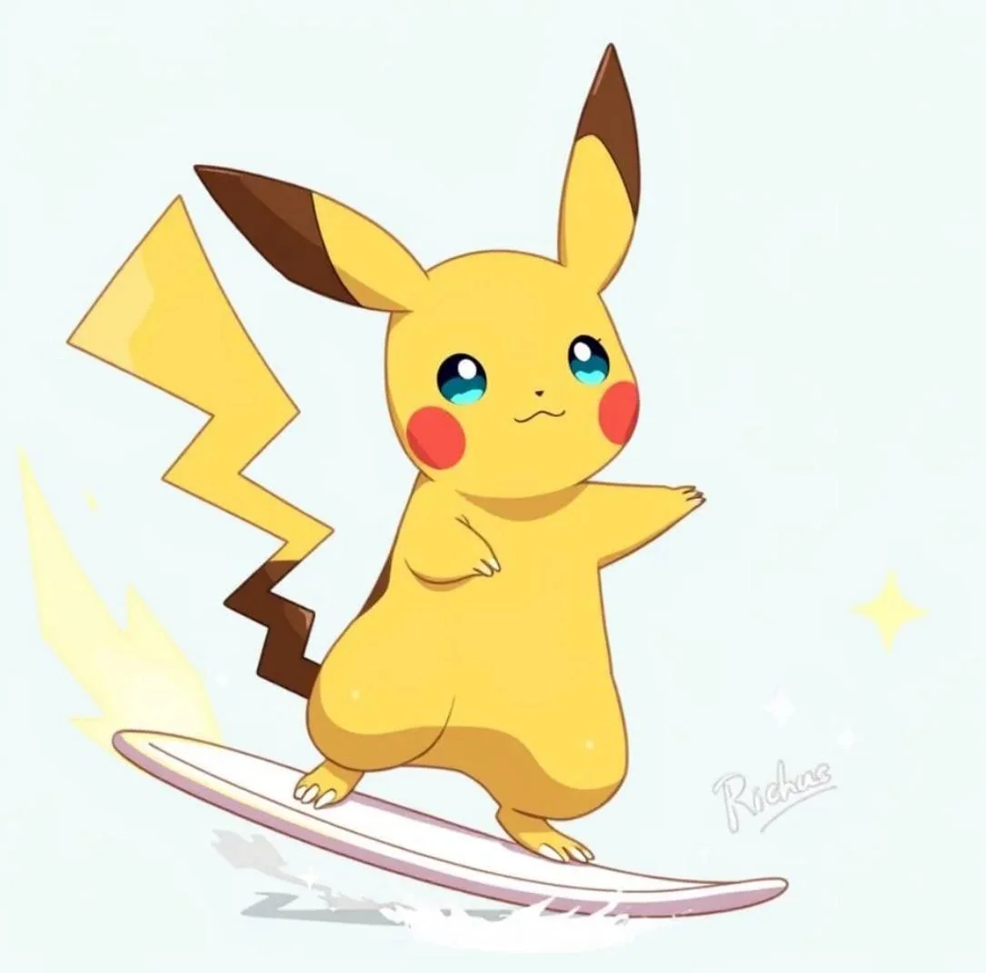 Pikachu on a surfboard picture 1 of 1