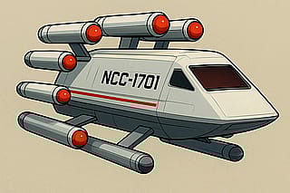 Santa’s sleigh if he was in Star Fleet. Each Warp Nacelle is a raindeer'